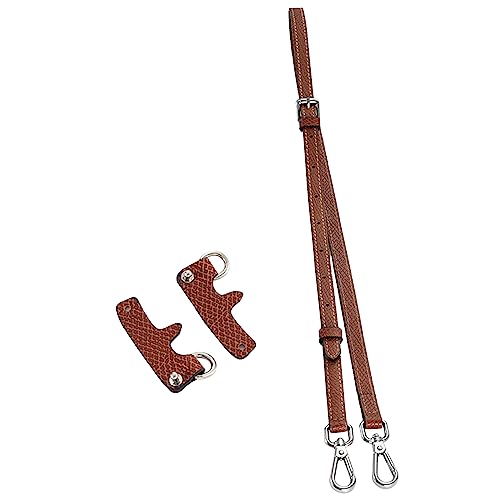 Chispee Leather Shoulder Strap Replacement Set, Adjustable Purse Strap Extender for Crossbody Bag Conversion - color: Brown Silver--b