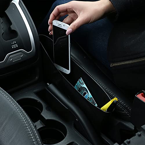 Armor All 2-In-1 Universal Car Seat Organizer, Avoid Driving Distractions, Dual-Side Use, Driver/Passenger Spaces, Easy DIY Installation, Holds Phone, Wallet, Charger, Sunglasses, Pens, etc., 2-Pack