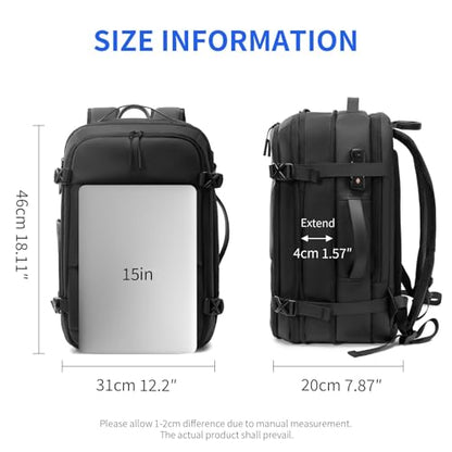 Vacuum laptop bag Compression Backpack Expandable, TSA-Approved Carry-On Water-Resistant Design for Travel with air pump (Built in pump, Large) - color: Built in Pump