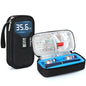 YOUSHARES Insulin & peptide Cooler Travel Case for Pen & Vials, Temperature Display Diabetic Med Cooling Bag with Protective Ice Brick, TSA Approved Refrigerated Diabetes Supplies Carrying Organizer - color: 01_Black