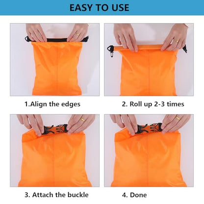 Pimoys 6 Pack Waterproof Dry Bags, Lightweight Outdoor Dry Sacks Ultimate Dry Bags for Kayaking Rafting Boating Camping (1.5L, 2.5L, 3L, 3.5L, 5L, 8L) - color: Multicolor