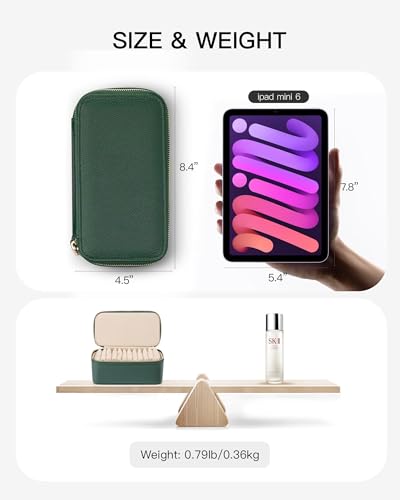 VLANDO Jewelry Travel Case,Travel Jewelry Organizer with Clear Velvet Jewelry Bags 12Pcs Zipper Pouch for Women Girl Gift-Green - color: D.12PCS Green