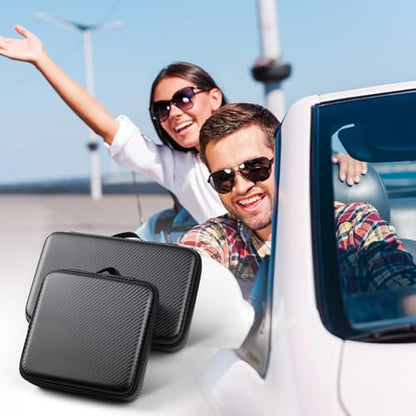 Travel Sunglasses Organizer, Hard Shell Sunglass Case Adjustable Slots for Multiple Sunglass Eyeglass Case - style: Black + 5 Slots