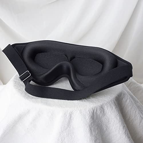 Sleep Mask, 3D Deep Contoured Eye Covers for Sleeping, 99% Block Out Light Eye Mask, Zero Pressure Cup Blindfold for Men Women, with Adjustable Strap for Sleeping, Yoga, Traveling (Black) - color: Black