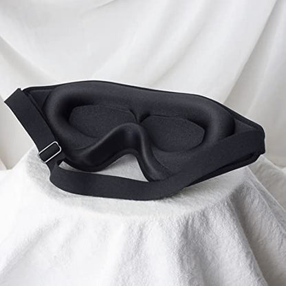 Sleep Mask, 3D Deep Contoured Eye Covers for Sleeping, 99% Block Out Light Eye Mask, Zero Pressure Cup Blindfold for Men Women, with Adjustable Strap for Sleeping, Yoga, Traveling (Black) - color: Black