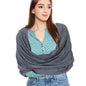 Infinity Scarf with Hidden Pockets Converts to Blanket and Wrap Travel Blanket Tube Scarf Wearable Blankets for Women Perfect for Travel, Grey