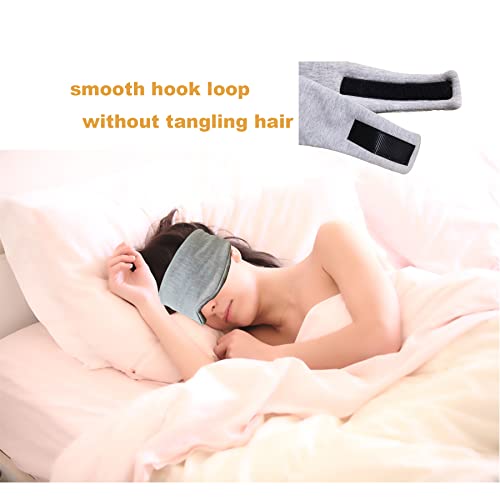 Fan Wu 100% Breathable Cotton Sleep Mask – Zero-Pressure Eye Mask for Side Sleepers | 99% Blackout for Travel & Home Use - Includes a Premium Travel Pouch
