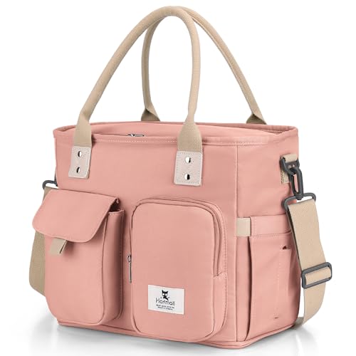 Hafmall 16L Large Pink Lunch Bag for Women, Loncheras para Mujer, Insulated Adult Lunch Tote Box for Work, 4.5Gallon - color: Pink