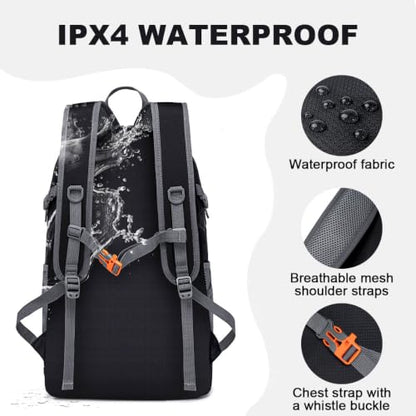 MIYCOO Backpack - Ultra Lightweight Packable Backpack for Travel Camping, Hiking Back Pack Waterproof Foldable Daypack for Men Women Black - color: Black