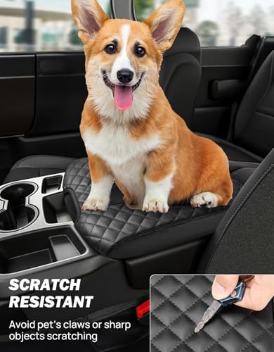 JOYTUTUS Center Console Cover Compatible with 2019-2025 2026 Silverado Sierra Jump Seat, Leather Arm Rest Armrest Cover for Car, Durable Middle Console Cover Replacement for Trucks - size: Jump Seat Console 2019-2026 Silverado/Sierra