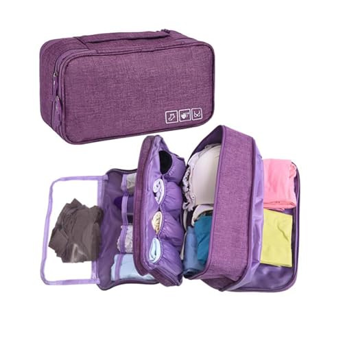 Dirty Clean Lingerie Travel Bag, Packing Organizer Bra Underwear Storage Bag Travel Lingerie Pouch (Purple,One Size) - color: Purple
