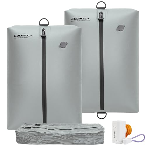 Eulant Travel Vacuum Bags with Pump,Professional IPX8 Waterproof Vacuum Compression Bag for Carry-On Suitcase & Travel Backpack,Space Saver Bags Packing Organizers(2 Pack,Neutral Gray) - color: Neutral Gray, size: 2 Pack