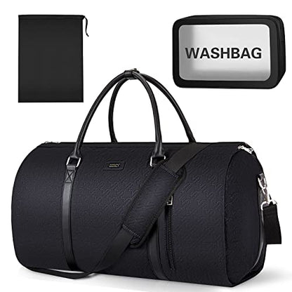 Garment Bag for Travel Convertible Carry On Garment Bag Large Travel Duffel Bags for Women 2 in 1 Hanging Suitcase Suit Travel Bags for Women & Men 3pcs Set - color: G-black Houndstooth