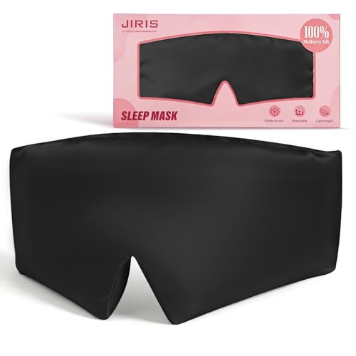 Silk Sleep Eye Mask for Side Sleeper Men Women, Eye Mask Sleeping 100% 22 Momme Pure Mulberry Silk for Night Sleep,Travel, Face-Hugging Padded Eye Cover for Sleeping with Adjustable Band-Black - color: Black