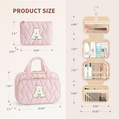 YOOLIFE Birthday Gifts for Women Teen Girls - Hanging Toiletry Bag Initial Makeup Bag, Personalized Large Toiletry Bag, Gifts for Women Teen Girls Daughter Sister Purple - K - color: Purple, style: K