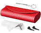 RayLove Ultimate Glasses Case Kit, Hard Shell Sunglasses and Eyeglass Case with Cleaning Cloth, Screwdriver, Ear Hooks - style: 1pack,wine Red
