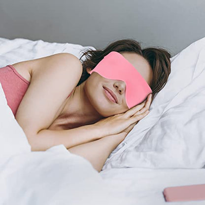 FRESHME Ear Hanging Sleep Mask - Side Sleeper Comfy Blindfold for Sleeping With Elastic Strap, Blockout Brown Eye Shade, Lightweight Breathable Cover for Nap, Travel, Yoga - color: Brown