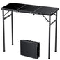 FUNYKICH 3ft Camping Folding Table with 3 Height(35.4'' Lx15.7'' W), Max Height 29.4'' Portable Small Outdoor Tables, Lightweight Beach Table with Carry Handle for Camping, Backyard, Picnic, Handcraft - size: 35.4''x15.7''x29.4''(Black)