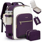 LOVEVOOK 40L Travel Backpack for Women & Men, Airline Approved Carry On Luggage with 3 Packing Cubes, TSA Overnight Bags, Waterproof Personal Item Bag, Weekender Essentials Backpacks fits 17" Laptop - color: Purple-beige-black, size: Large