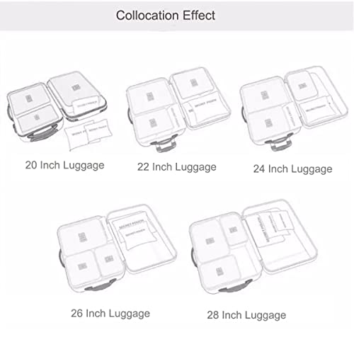 Packing Cubes - 6Pcs Travel Luggage Organizer Bags for Backpack Suitcases (Blue Cherry) - color: Blue Cherry