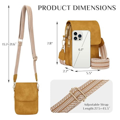 Fashion Small Crossbody Bags for Women Trendy Designer Cell Phone Purses Wallets with Card Holder Anti Theft Travel - color: Yellow