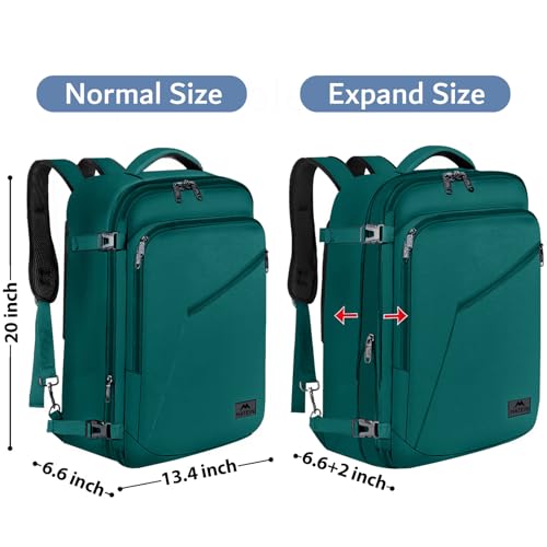 MATEIN Travel Backpack Large, Water Resistant Carry on Backpack for Travelling, Airline Approved Large Capacity Back Pack, Expandable Lightweight Overnight Daypack, Travel Gift, Peacock Blue - color: Peacock Blue, size: XX-Large