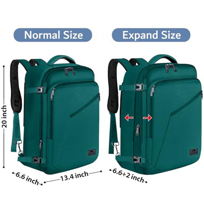 MATEIN Travel Backpack Large, Water Resistant Carry on Backpack for Travelling, Airline Approved Large Capacity Back Pack, Expandable Lightweight Overnight Daypack, Travel Gift, Peacock Blue - color: Peacock Blue, size: XX-Large