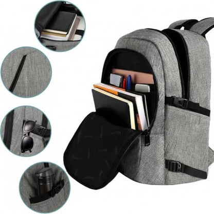 Mancro 17.3 Inch Business Laptop Backpack Large Travel Backpack Lightweight Anti-Theft Laptop Backpack for Men & Women - color: Grey, size: 17.3 inch