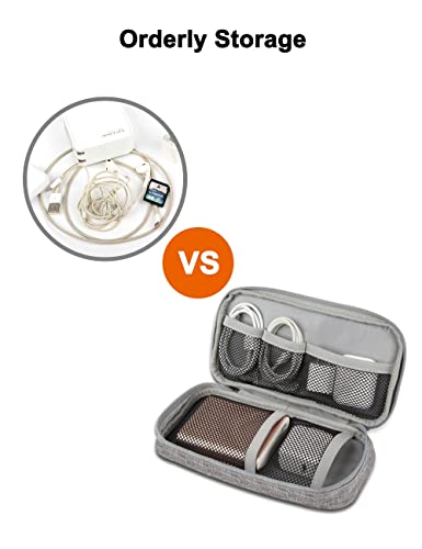 GOX Electronic Cable Organizer Travel Case Tech Pouch - color: GREY-Small