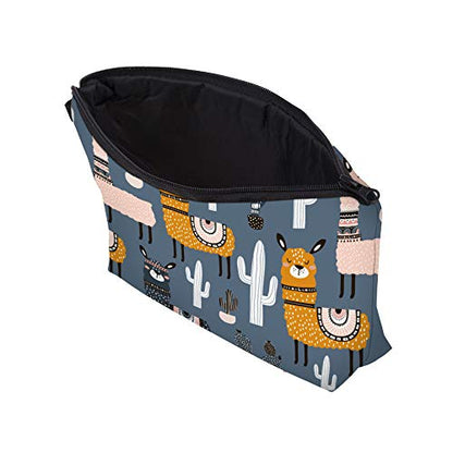 Cute Travel Makeup Bag Cosmetic Bag Small Pouch Gift for Women (Llama Cactus) - color: Llama Cactus
