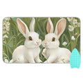 Green Easter Bunny Daisy 01 Ironing Mat for Table top Portable Ironing Pad Blanket for Washer Dryer Countertop Travel - color: Green Easter Bunny Daisy 01
