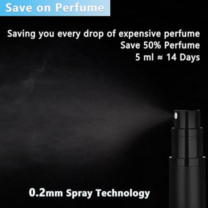Refillable Perfume Atomizer Travel Bottle 5ml Leakproof Luxury Travel Perfume Refillable Bottle, Portable Fragrance Atomiser (Black) - color: Black
