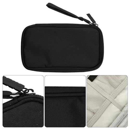 GLADFRESIT Portable Electronic Organizer - Bag: Power Bank, Cable, Hard Drive Case, Travel Pouch with Zipper - Compact & Stylish - Black