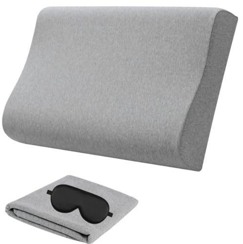 Replacement Pillow Case,Zippered Pillow Cover for Memory Foam Neck Pillow,Soft Cotton Pillow Protector for Neck Cervical Pillow,Latex Pillow - color: Grey, size: 20x12 Inch (Pack of 1)