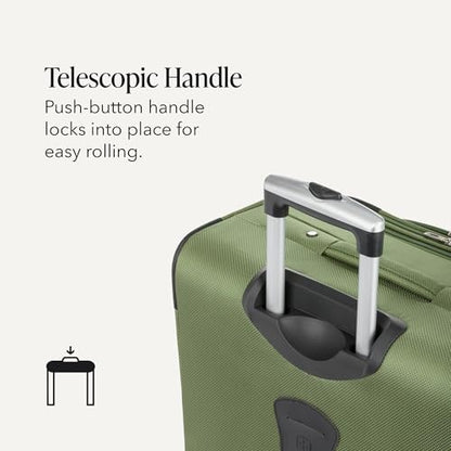 SWISSGEAR Sion Softside Expandable Spinner Luggage Durable Lightweight Travel Suitcase, Evergreen, Checked-Large - color: Evergreen, size: Checked-Large