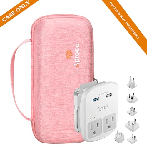 Aproca Red Hard Travel Storage Protective Case, for Ceptics World Travel Adapter Kit - color: Red
