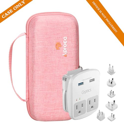 Aproca Red Hard Travel Storage Protective Case, for Ceptics World Travel Adapter Kit - color: Red