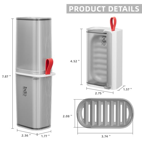 VITVITI Travel Soap Case Container, Portable Toothbrush Travel Case Dish Tray, 7.88 Inch Toothpaste Traveling Toothbrush Holder Set with Cover for Trip/Bathroom/Camping, Clear Gray - color: Gray White