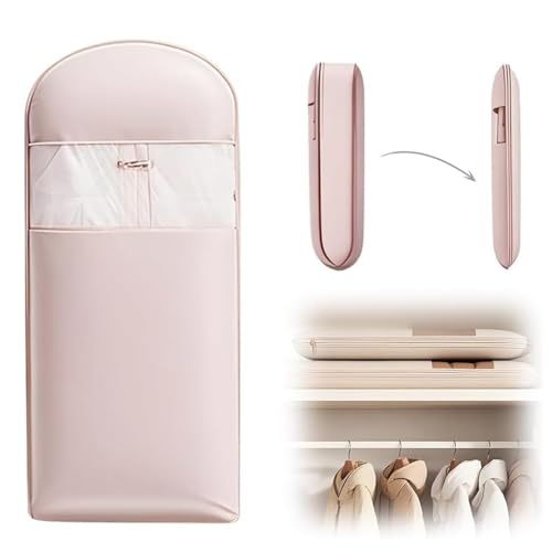 Space Saving Hanging Garment Bag with Self Compression Zipper,2025 New Space Saver Closet Organizers,Down Coat Compression Dust Cover for Closet Storage(Pink,90cm) - color: Pink, size: 90cm