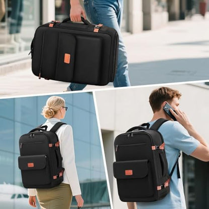 MATEIN Personal Item Backpack 18x14x8 for Frontier, Underseat Travel Backpack with Water Bottle Holder Fit 15.6" Laptops, TSA Approved Luggage Bag with Shoe Compartment for Airlines, 2 Pcs Set - color: Black