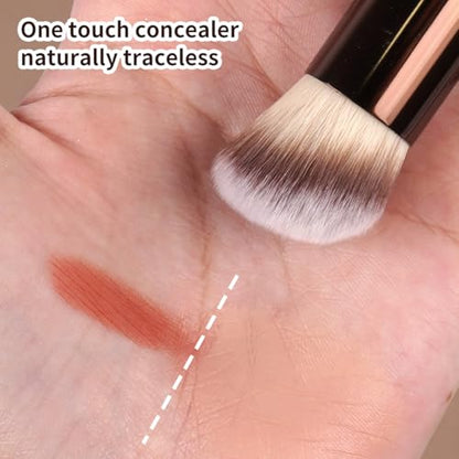 MAANGE Makeup Brush Set 19 PCS Travel Makeup Brushes Eyeshaowder Powder Concealers Foundation Professional Make Up Brush Set with Case (Coffee) - color: Coffee