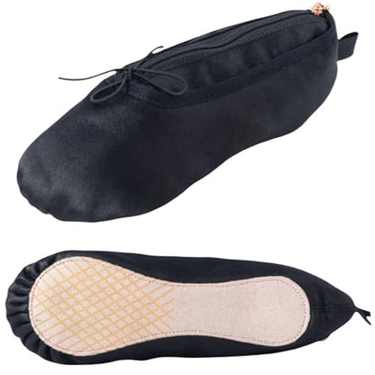 Ballet Dance Shoe Makeup Bag For Little Girls, Ballerina Slipper Makeup Pouch Bag, Ballet Pointe Shoes Gifts (Black) - color: Black