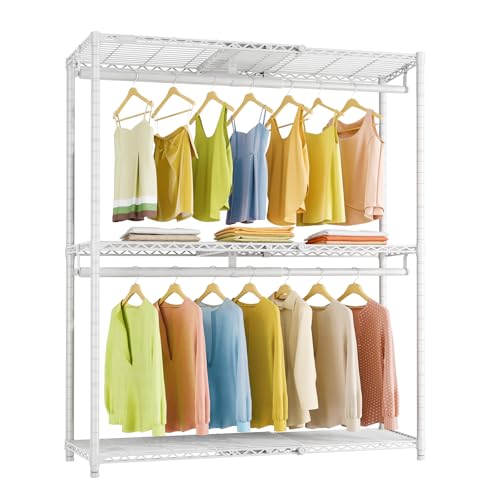 VIPEK X1 Plus Expandable Reach-in Closet Adjustable from 2'8" to 4'6" with Adjustable Shelves and Hanger Rods Clothes Rack Heavy Duty, Metal Clothing Racks Portable Walk-in Closet, White - color: White, size: X1 Plus
