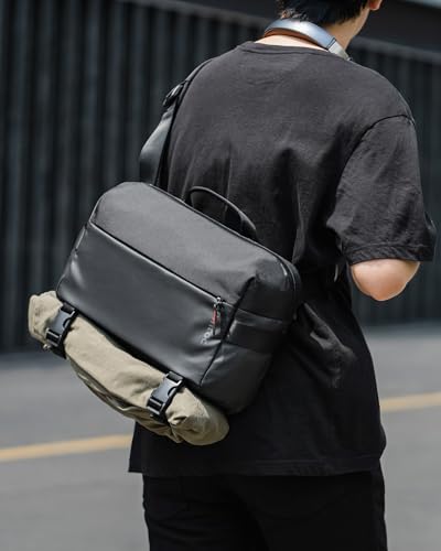 tomtoc Compact EDC Sling Bag 3L-10L, Minimalist Crossbody Bag Chest Shoulder Pack for Men Women, X-pac/Recycled Polyester - color: Black, size: L/(Fits up to 14-inch MacBook)