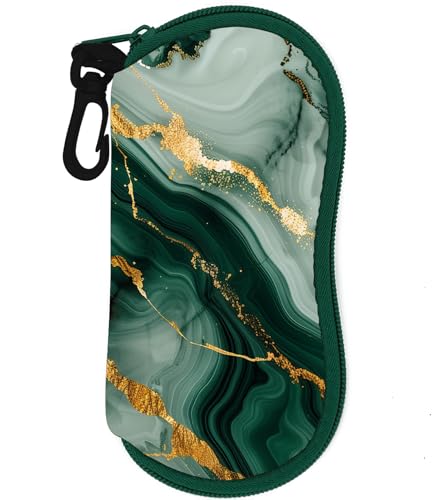 Sunglasses Case Soft Glasses Cases for Women Pouch Eyeglass Bag Eye Glass Kids Girls Sun Glasses Cute Kawaii - color: Marble Green