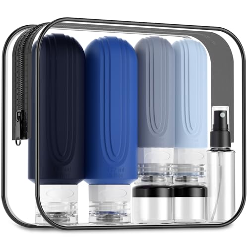 Mrsdry 16 Pack Travel Bottles for Toiletries, Oversize 6oz Silicone Travel Containers, Leak Proof Refillable Liquid Shampoo And Conditioner Travel Essentials - color: Blue