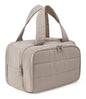 Travel Toiletry Bag for Women, Large Wide-open Puffy Cosmetic Makeup Bag with Wet-Dry Separation, Multi-Pocket Organizer with Carry Handle for Toiletries, Cosmetics, Essentials, Camel - color: Camel