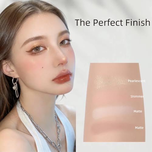 4-in-1 Glow Palette: Highlighter, Contour, Matte Eyeshadow & Bronzer for Cheeks & Eyes | Glow Wardrobe & Makeup Palette | Versatile Face & Eye Cosmetics