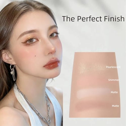 4-in-1 Glow Palette: Highlighter, Contour, Matte Eyeshadow & Bronzer for Cheeks & Eyes | Glow Wardrobe & Makeup Palette | Versatile Face & Eye Cosmetics