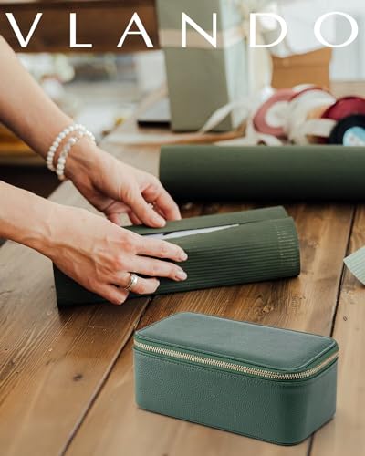 VLANDO Jewelry Travel Case,Travel Jewelry Organizer with Clear Velvet Jewelry Bags 12Pcs Zipper Pouch for Women Girl Gift-Green - color: D.12PCS Green